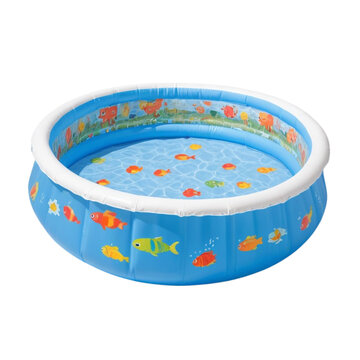 Inflatable swimming pool on Isolated transparent background png. generated with AI
