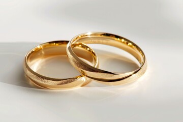 Elegant pair of gold wedding rings symbolizing eternal love and commitment