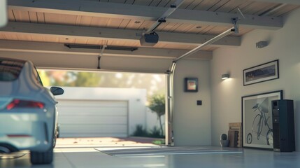 A smart garage door opener controlled via a mobile app., ultra-realistic, 4k