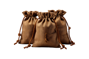Executive Jute Bag isolated on transparent background.