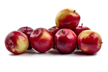 Shiny Red ripe apples, isolated on white background. High resolution image