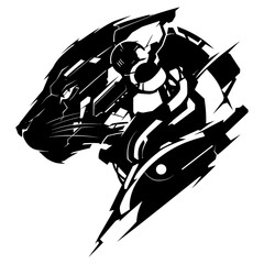 black illustration robot animal logo