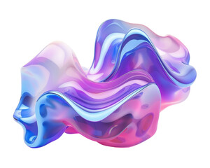 Purple blue modern liquid on transparent background