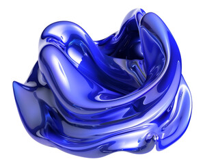 Liquid blue gradient on transparent background