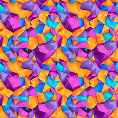 Seamless pattern with overlapping polygons in bright colors. Bold and colorful geometric abstraction with a futuristic twist.