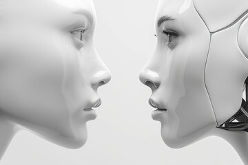 Two White Mannequins Facing Each Other