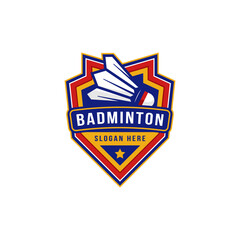 badminton badge logo design