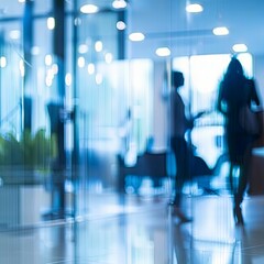 Blurred Office Scene with Professionals.