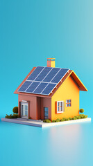 Model house with solar panels
