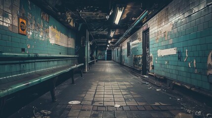 abandoned subway station with eerie atmosphere and old signs urban exploration photography