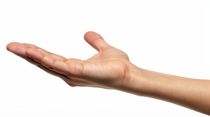 A single hand in a poised presenting position