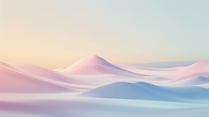 Abstract pastel landscape with rolling hills and soft lighting.  A dreamy, ethereal scene.