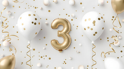 3 years birthday party balloons design