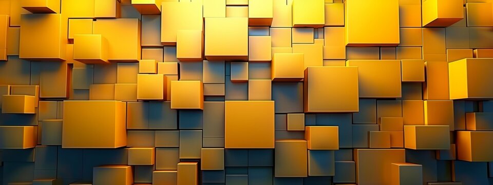 Yellow abstract, wallpaper, monochrome design, neat symmetrical pattern, parallelogram tiles, right lower third lighting.
