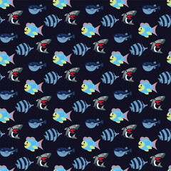 Fish Parade Seamless Vector Pattern Design
