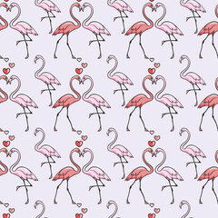 Flamingo Life Seamless Vector Pattern Design