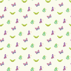 Flight Of Butterflies Seamless Vector Pattern Design