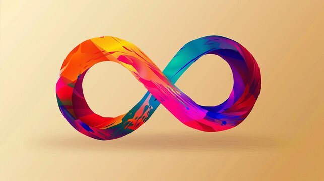 colorful infinity symbol representing autism awareness and acceptance vector illustration