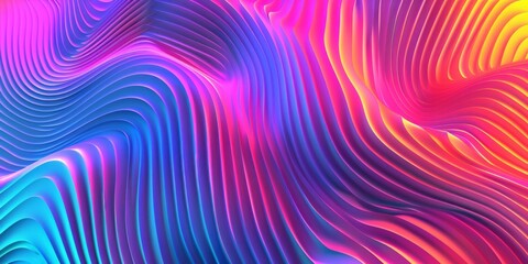 Fototapeta premium Abstract Psychedelic Background With Wavy Lines in Blue, Pink, and Yellow