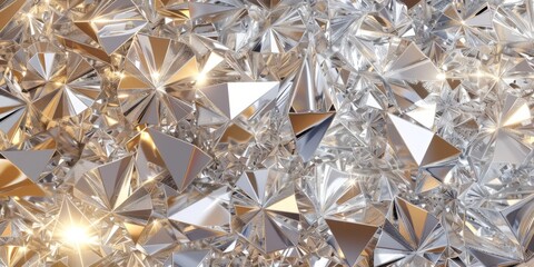 A Close-Up View of Sparkling Diamonds