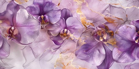 Delicate Purple Orchids With Golden Veins