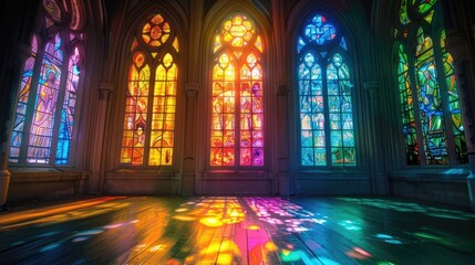 Stunning Rainbow-Colored Stained Glass Window for Pride Day Pride Celebration