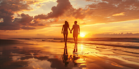 sunset in the beach