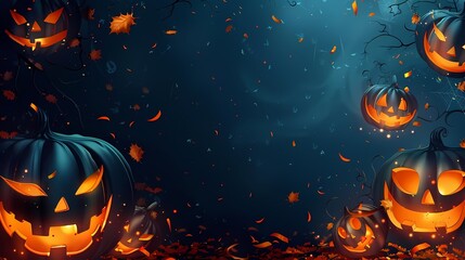 Create a background with Halloween party streamers and space for text