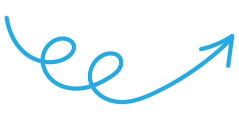 Long curved hand drawn arrow vector