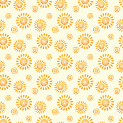 Friendly Suns Seamless Vector Pattern Design