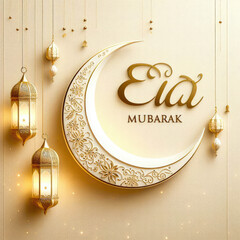 Decorative eid moon for holy festival background