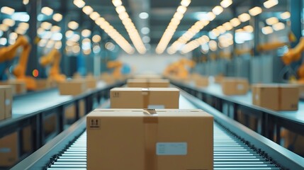 Automated Shipping Area: A Robotic Factory's Efficient Delivery System