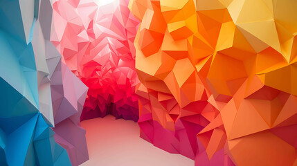 vibrant abstract polygonal background with a smooth gradient. Multicolor geometric shapes.