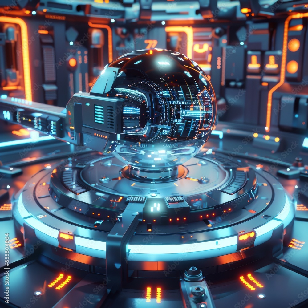 Fototapete craft a dynamic visual representation of futuristic technology, featuring sleek, metallic elements a