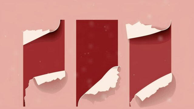 Old blank ripped torn posters grunge texture background creased crumpled paper backdrop placard surface / Urban street posters / Empty space for text. paper art. Animations