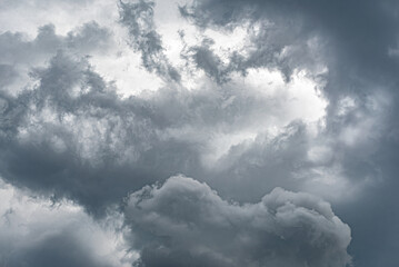 Contrast dramatic cloudy sky. The sky with thunder clouds.