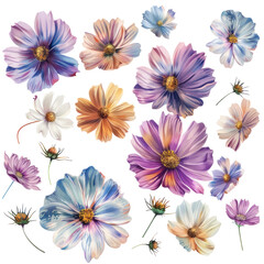 Obraz premium Flowers ,isolated on white background or transparent backgorund, png, die-cut