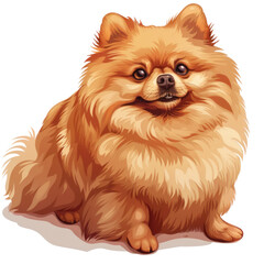 Obraz premium Pomeranian dog ,isolated on white background or transparent backgorund, png, die-cut