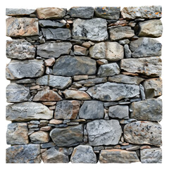 Stone wall ,isolated on white background or transparent backgorund, png, die-cut