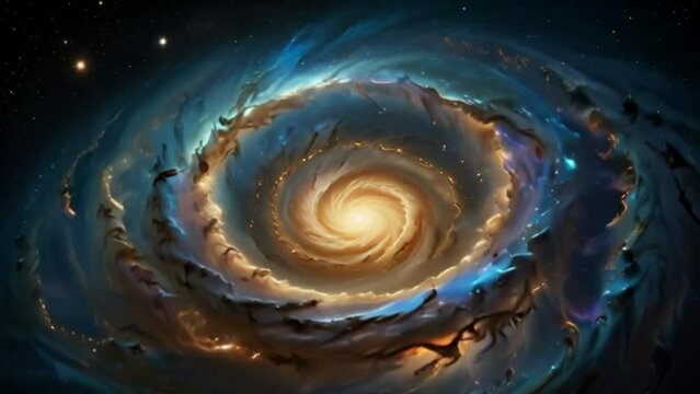 A close-up view of the milky way galaxys spiral arms. 4k