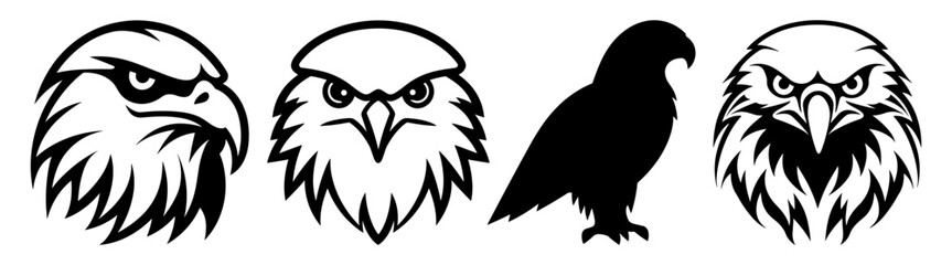 Eagle silhouette set vector design big pack of illustration and icon
