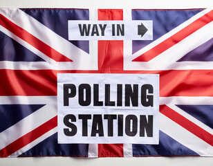 Union jack in the background montaged with slogans to create a imagery and motivation
