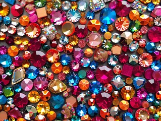A vibrant collection of nail art studs in different sizes