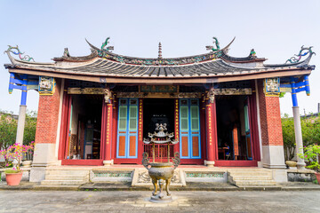 Building view of the Dengyin Academy (Wenchang Temple) in Caotun, Nantou, Taiwan. The Academy...