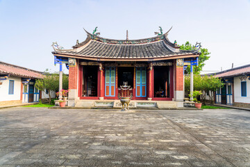 Building view of the Dengyin Academy (Wenchang Temple) in Caotun, Nantou, Taiwan. The Academy worshiped Wenchang Dijun.