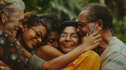 Obraz premium The family hugs