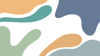 ABSTRACT BACKGROUND WITH HAND DRAWN BLOB SHAPES PASTEL FLAT COLOR VECTOR DESIGN TEMPLATE FOR WALLPAPER, COVER DESIGN, HOMEPAGE DESIGN, GRRETING CARD