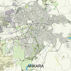Ankara, Turkey map poster art