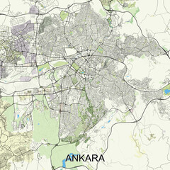 Fototapeta premium Ankara, Turkey map poster art