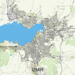Fototapeta premium İzmir, Turkey map poster art